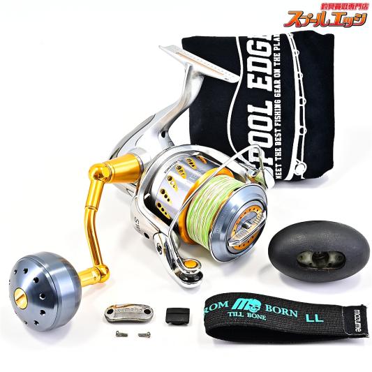 【シマノ】 08ステラ SW5000XG 夢屋アルミラウンド型パワーハンドルノブ グレー45mm装着 SHIMANO STELLA