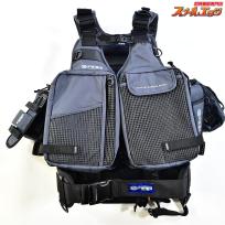 【リバレイ】 RBB ビックベイトゲームベスト ライフジャケット 7717 チャコール フリー フローティングベスト フィッシュグリップホルダー&ドリンクホルダー&ライフベストジョイントサポーター付 RIVALLEY CORDURA K_100