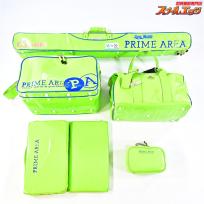 【マルキュー】 プライムエリア へらバッグ 5点セット 限定ライムグリーン ライトバッグ&ヘラバッグ&ロッドケース&ポーチ&クッション MARUKYU PRIME WREA K_240