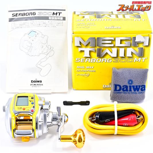 【ダイワ】 シーボーグ 300MT メガツイン 使用距離9.7km 使用22時間 アイズファクトリーアルミラウンドノブ装着 DAIWA SEABORG MEGATWIN