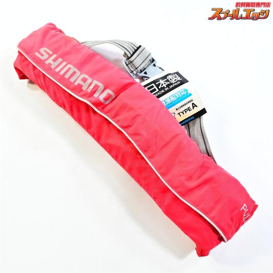 【シマノ】 ラフトエアジャケット VF-052K タイプA レッド フリー 自動膨張式 2019年8月製造 桜マーク有 SHIMANO K_060