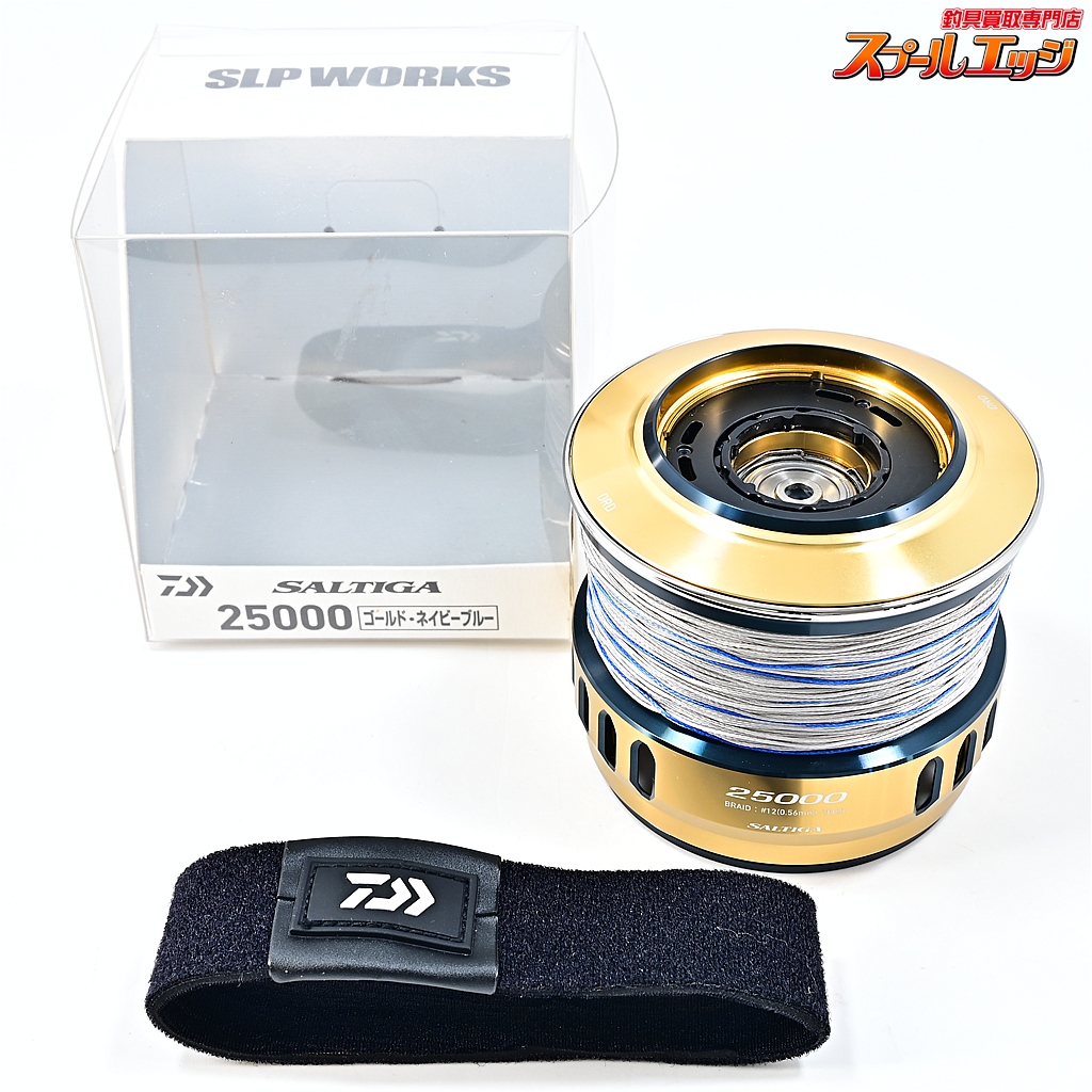 【ダイワxSLPワークス】 25ソルティガ 25000SPL スプール ゴールド 未使用PEラインアバニキャスティングPE SMP12号300m装着 DAIWAxSLP-WORKS SALTIGA SPOOL