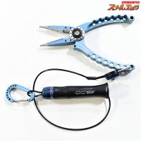 【スタジオオーシャンマーク】 オーシャンプライヤー OP145L ショットネイビー SOMカールコード800&グリップホルダーGH45AL&カラビナ装着 STUDIO-OCEAN-MARK OCEAN PLIER K_060