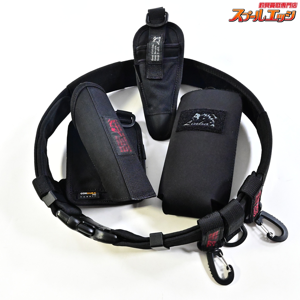 【リーニア】 ヘビーロッドベルト 7コマ ブラック ボトルホルダー&ランディングネットホルダー&プライヤーホルダー付 LINHA K_100