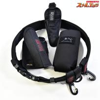 【リーニア】 ヘビーロッドベルト 7コマ ブラック ボトルホルダー&ランディングネットホルダー&プライヤーホルダー付 LINHA K_100