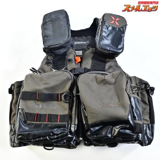 【シマノ】 ゼフォー アクトゲームベスト VF-274R サイズアジアM タングステン フィッシングポーチ BP-071S装着 SHIMANO XEFO K_080