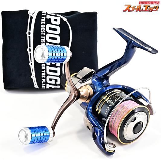 【シマノ】 10アオリスタ CI4 C3000 90mmダブルハンドル&カスタムハンドルノブ&夢屋リールスタンド装着 SHIMANO AORISTA CI4