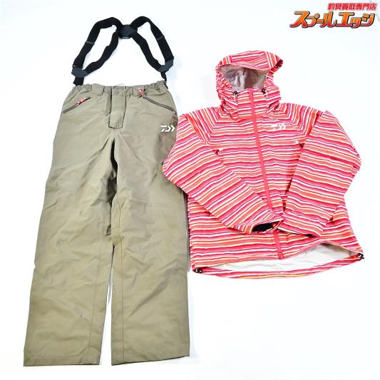 【ダイワ】 レインマックス デタッチャブル レインスーツ DR-3005 ピンクボーダー サイズXL DAIWA K_060