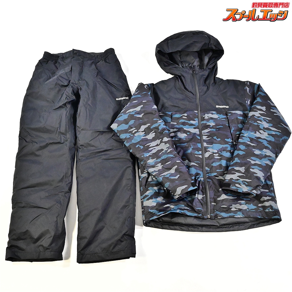 【シマノ】 ベーシックインサレーション レインスーツ01 RB-057X 上下セット ブラックマルチカモ サイズアジアM SHIMANO K_080