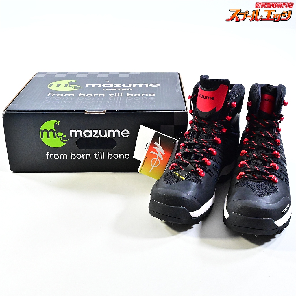 【マズメ】 スパイクシューズ ブラックxレッド LLサイズ 27cm MZWD-528 mazume K_100