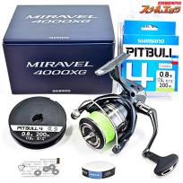 【シマノ】 22ミラベル 4000XG 未使用PEラインピットブルX4 0.8号200m装着 SHIMANO MIRAVEL