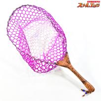 【かねは商店】 スプリングネット βチタンフレーム 33cm尺上サイズ スタビライズウッド18cmミドル スキニーハンドル KANEHA K_100