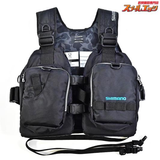 【シマノ】 ゲームベストライト VF-068T ブラック サイズフリー SHIMANO フローティングベスト K_060