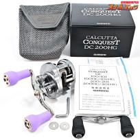【シマノ】 20カルカッタ コンクエスト DC 200HG ハイテン87mmダブルハンドル&DRTバリアルハンドルノブパープル&ホイール&シャフト装着 SHIMANO CALCUTTA CONQUEST