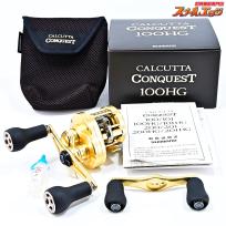 【シマノ】 21カルカッタコンクエスト 100HG オシアコンクエスト95mmハンドル&DRTバリアルハンドルノブ&ホイール&シャフト装着 SHIMANO CALCUTTA CONQUEST