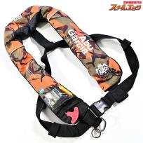 【アブガルシア】 インフレータブルジャケット カモ ライフジャケット 桜マーク有 2016年3月製造 TK-2420RS Abu Garcia INFLATABLE JACKET ライジャケ K_100