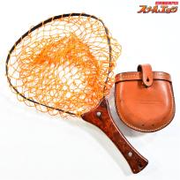 【アングロ&カンパニー】 フォールディング ランディングスプリングネット ネット外径33cmx28cm 花梨 レザーケース付 初期モデル Anglo&company K_060