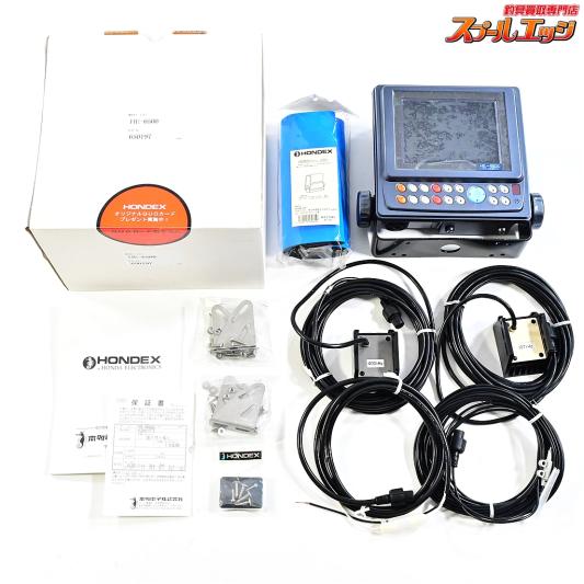 【ホンデックス】 魚群探知機 HE-6500 振動子400kHz/107kHz&水温計&電源ケーブル付 6型魚探カバー付 HONDEX K_060