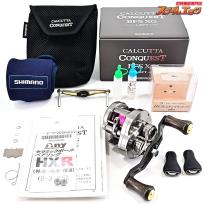 【シマノ】 23カルカッタコンクエストBFS XG ゴメクサス95mmカーボンハンドル&SLPWエギングウッドノブ装着 SHIMANO CALCUTTA CONQUEST