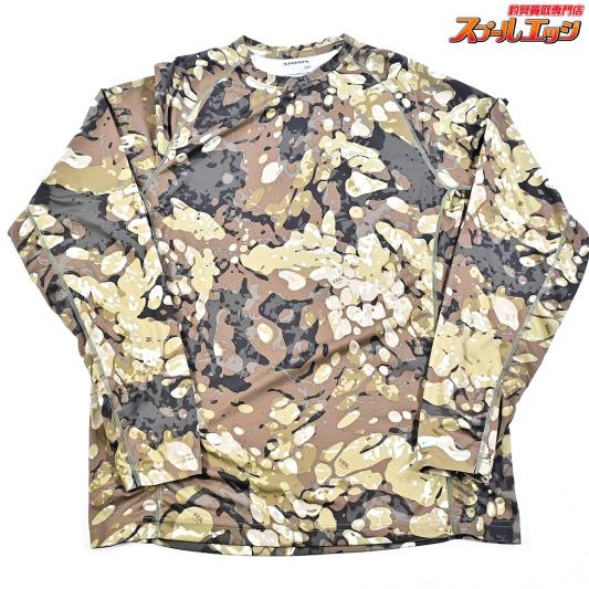 【シムス】 ソーラーフレックス LS クルーネック ソーラーフレックス リぺリアンカモ UPF50 サイズS/P 日本Mサイズ相当 Simms Solarflex LS Crewneck Riparian Camo  K_060