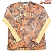 【ハック】 Huk Performance Fishing Camo Long Sleeve ブラウン サイズS K_060