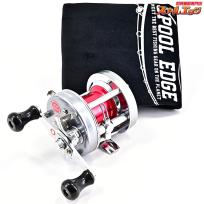 【アブ】 アンバサダー 5500C ブルーグレー 赤ハイ 山リム FN.760703 アベイル39mmスプール&アベイルマグネットブレーキ&40mmカスタムハンドル装着 ドラグフルロックカスタム Abu Ambassadeur